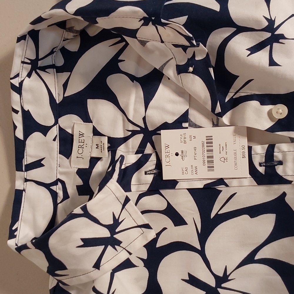 Sleeveless pineapple cotton poplin shirt in signature fit, J Crew - Picture 4 of 5